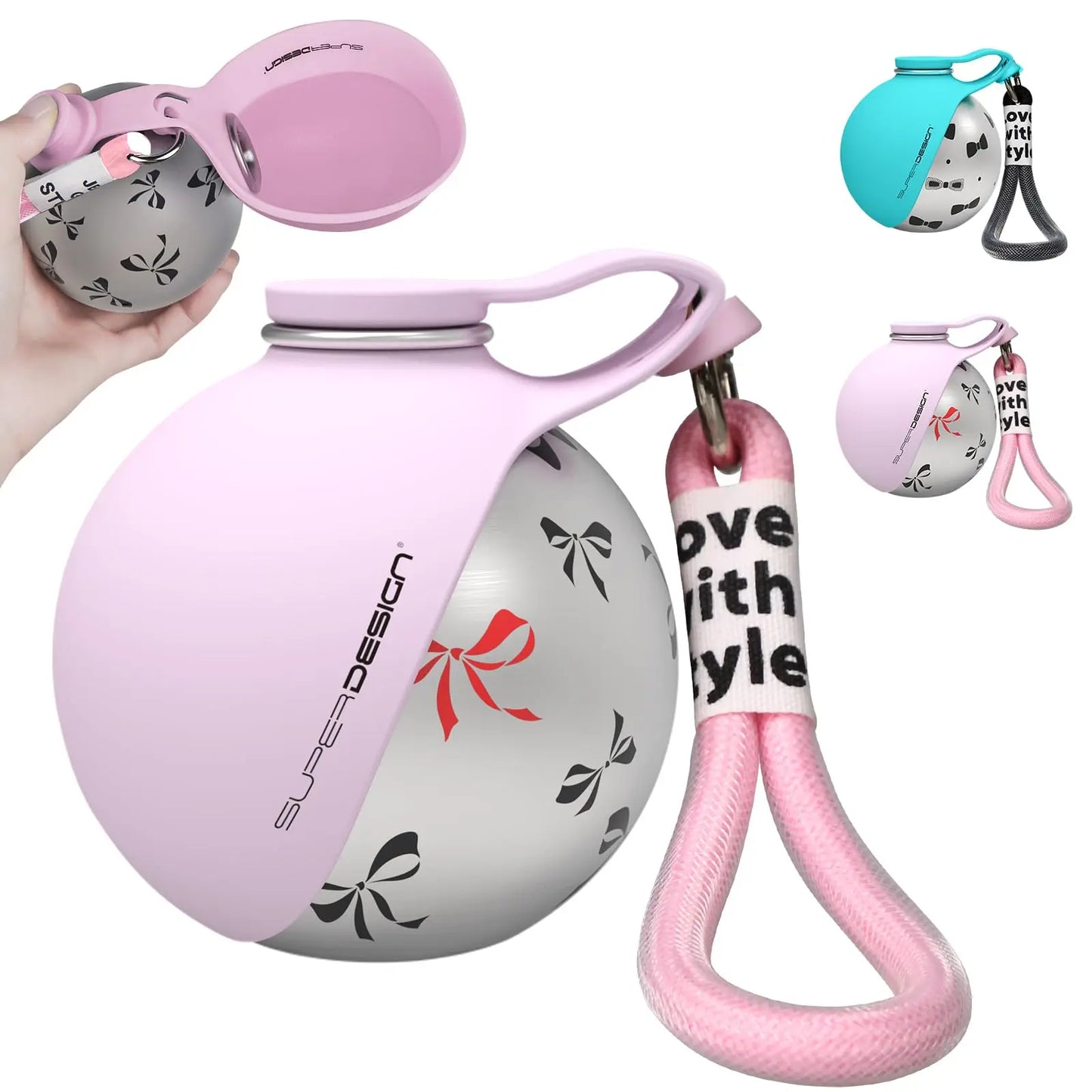 2-in-1 Portable Dog Water Bottle – Leak-Proof Travel Bottle with Stainless Steel Bowl