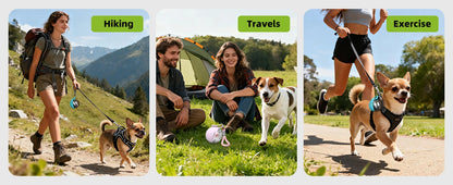 2-in-1 Portable Dog Water Bottle – Leak-Proof Travel Bottle with Stainless Steel Bowl