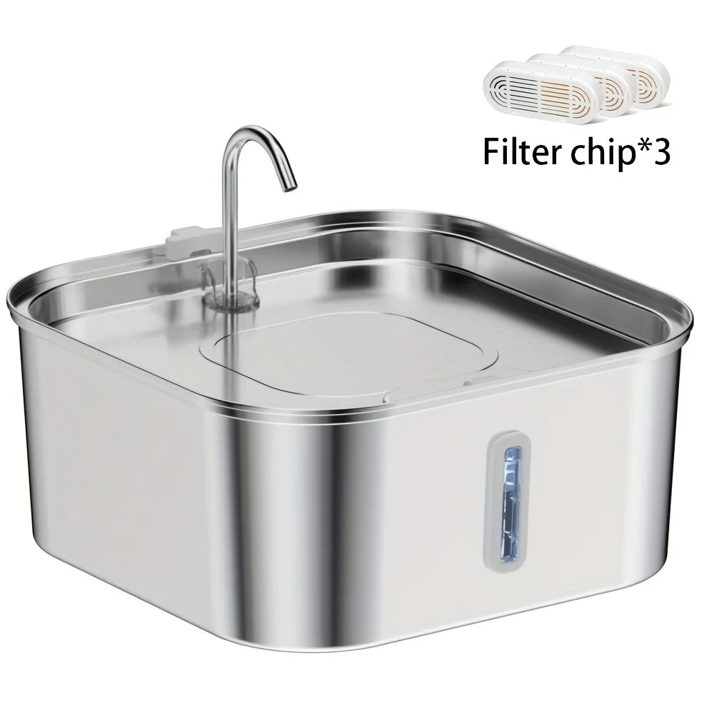 7L Stainless Steel Automatic Dog Water Fountain with Filter