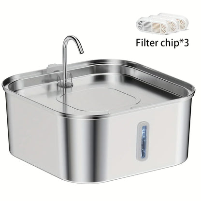 7L Stainless Steel Automatic Dog Water Fountain with Filter