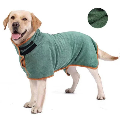 Quick-Dry Dog Bathrobe – Absorbent Microfiber Pet Bath Towel