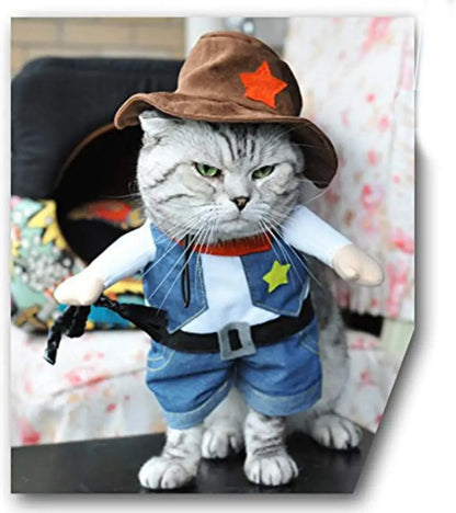 Cowboy Costume for Cats & Small Dogs