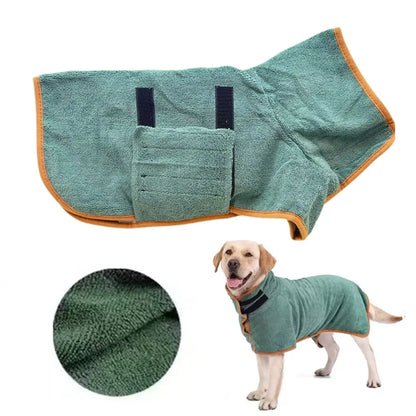 Quick-Dry Dog Bathrobe – Absorbent Microfiber Pet Bath Towel