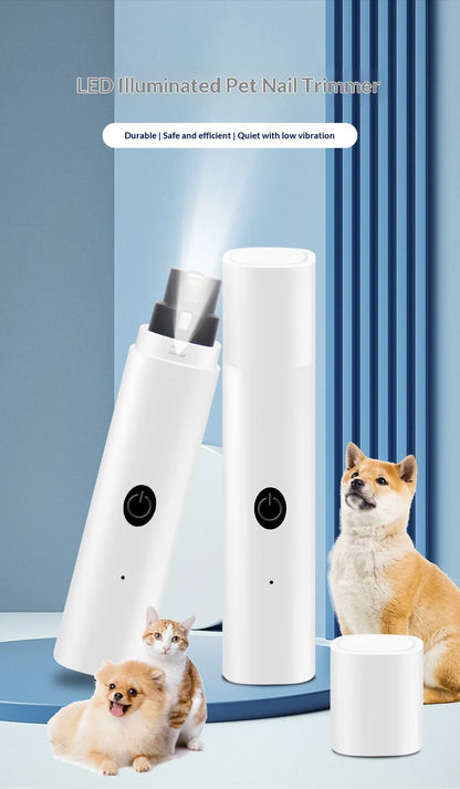 Electric Pet Nail Grinder – Quiet Rechargeable Dog & Cat Nail Trimmer