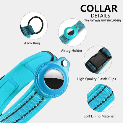 Reflective AirTag Dog Collar – Adjustable Safety Collar with Secure AirTag Holder