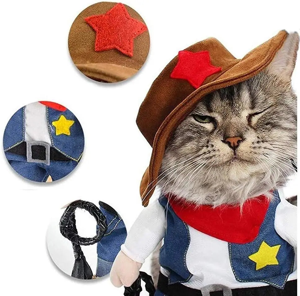 Cowboy Costume for Cats & Small Dogs