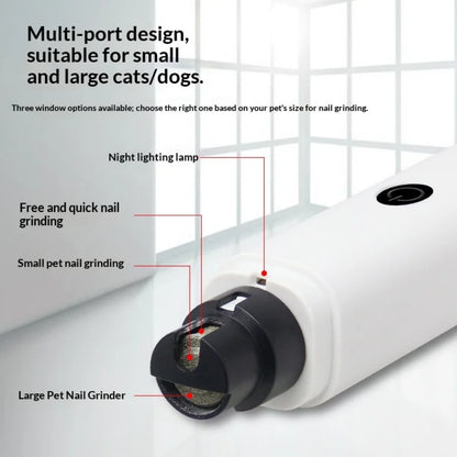 Electric Pet Nail Grinder – Quiet Rechargeable Dog & Cat Nail Trimmer