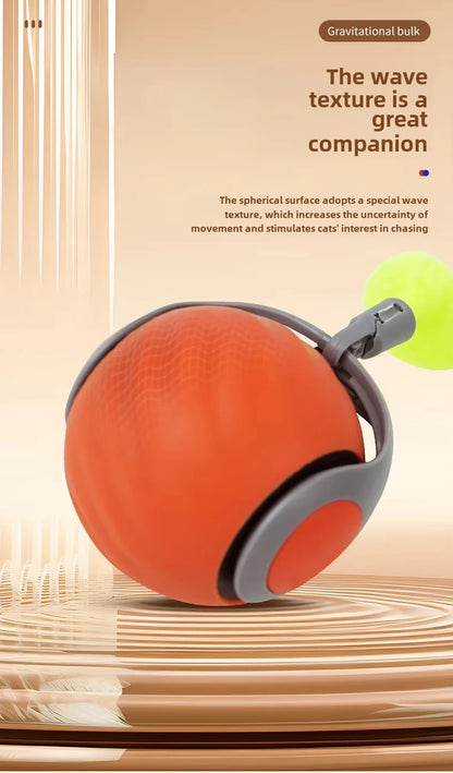 Interactive Speedy Tail Cat Toy – Automatic Rolling Ball & Feather Toy