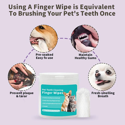 Pet Finger Toothbrush & Dental Wipes