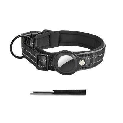 Reflective AirTag Dog Collar – Adjustable Safety Collar with Secure AirTag Holder