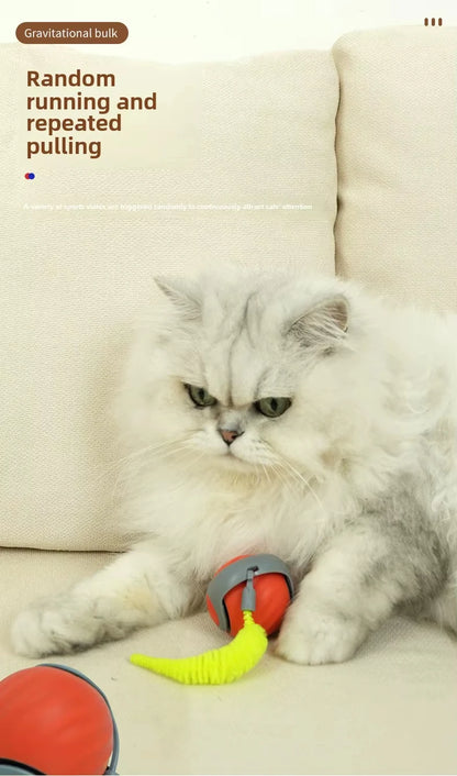 Interactive Speedy Tail Cat Toy – Automatic Rolling Ball & Feather Toy