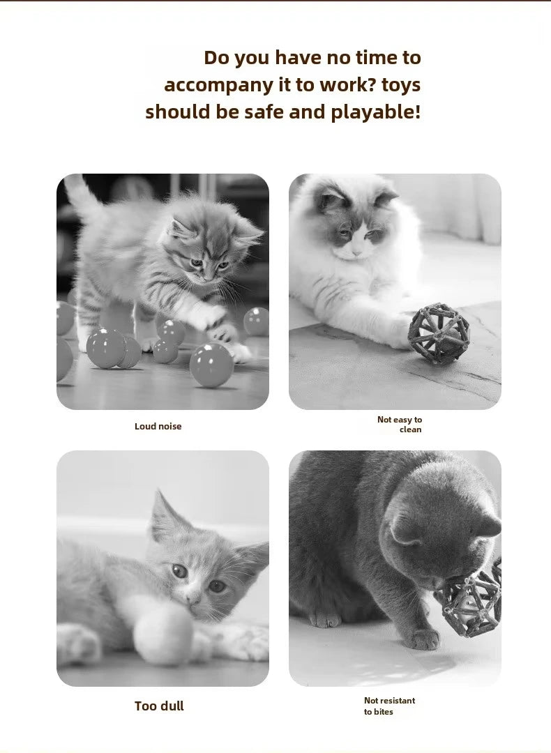 Interactive Speedy Tail Cat Toy – Automatic Rolling Ball & Feather Toy