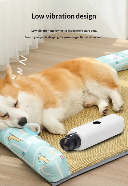 Electric Pet Nail Grinder – Quiet Rechargeable Dog & Cat Nail Trimmer