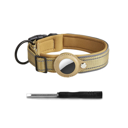 Reflective AirTag Dog Collar – Adjustable Safety Collar with Secure AirTag Holder