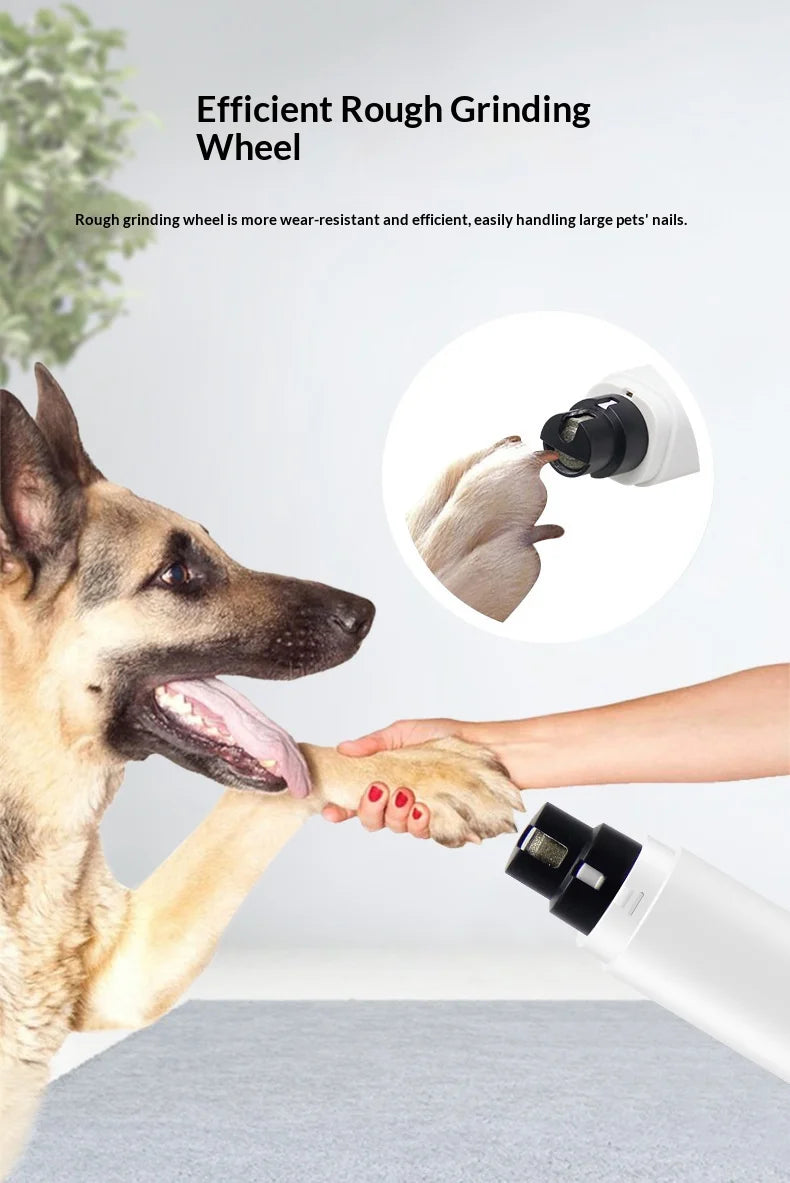 Electric Pet Nail Grinder – Quiet Rechargeable Dog & Cat Nail Trimmer