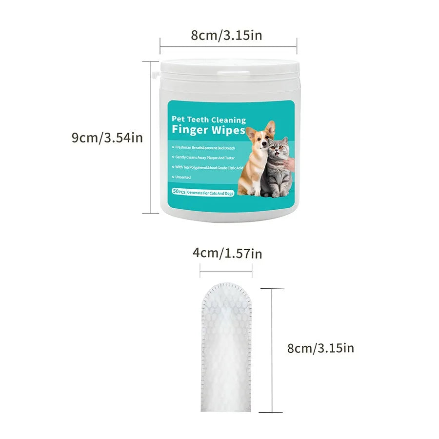 Pet Finger Toothbrush & Dental Wipes